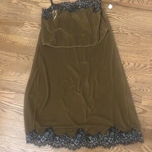 Velvet top and skirt set